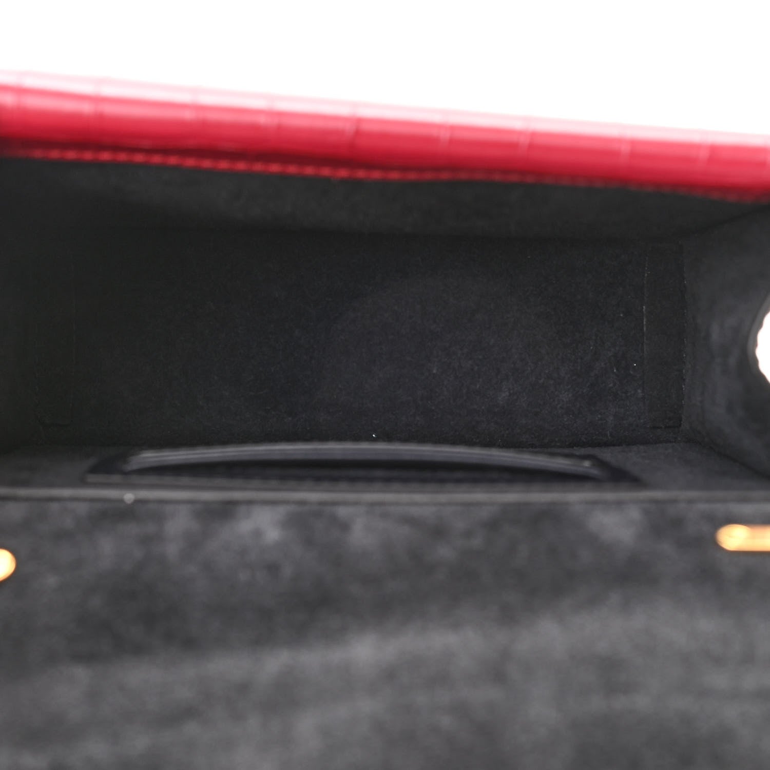 Mulberry Calfskin Crocodile Embossed Small Harlow Satchel Hibiscus Red 7 of 9