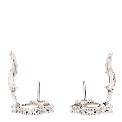 Van Cleef & Arpels 18K White Gold Mother of Pearl Vintage Alhambra Earrings 3 of 4