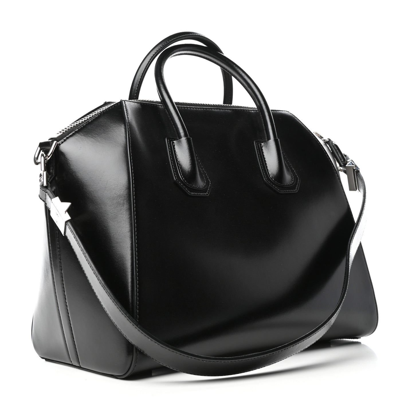 Shiny Lord Calfskin Medium Antigona Black
