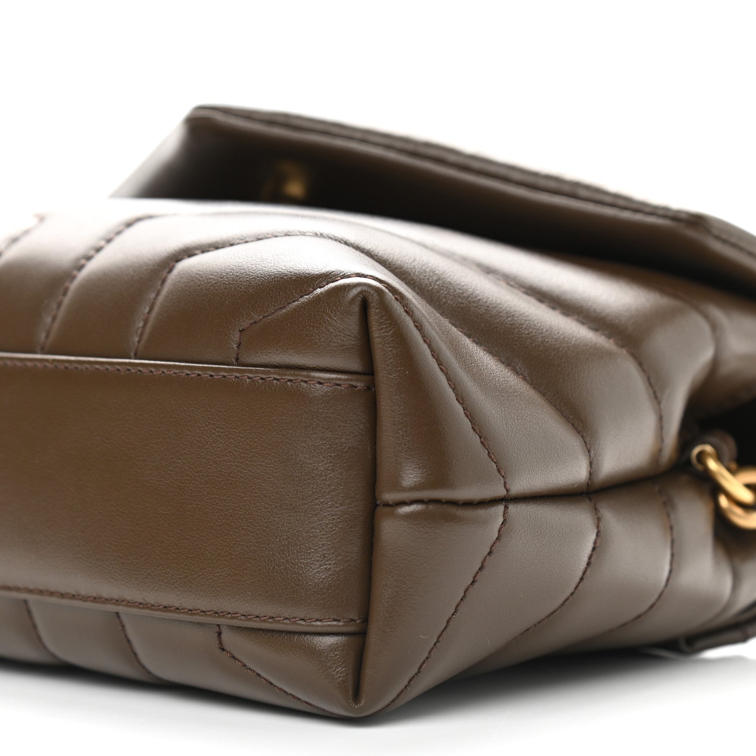 Saint Laurent Calfskin Y Quilted Monogram Toy Loulou Crossbody Bag Earth 8 of 8