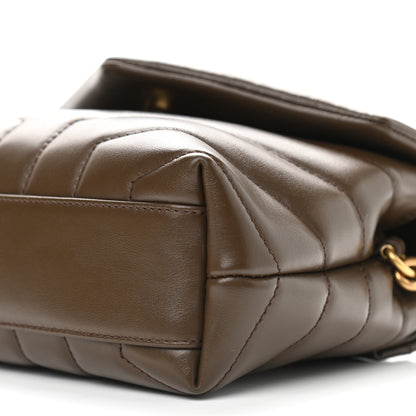 Saint Laurent Calfskin Y Quilted Monogram Toy Loulou Crossbody Bag Earth 8 of 8