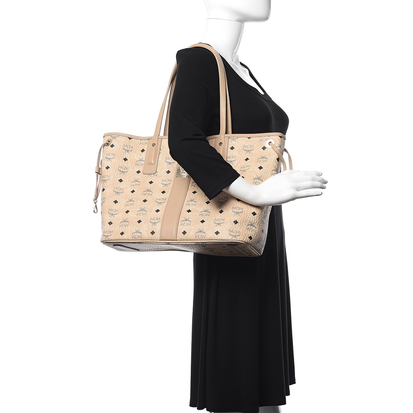 Visetos Medium Liz Reversible Shopper Tote Beige