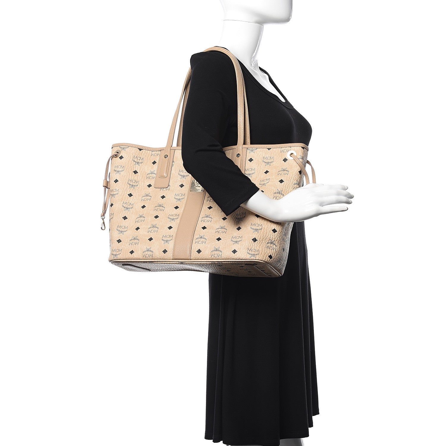 MCM Visetos Medium Liz Reversible Shopper Tote Beige 2 of 21