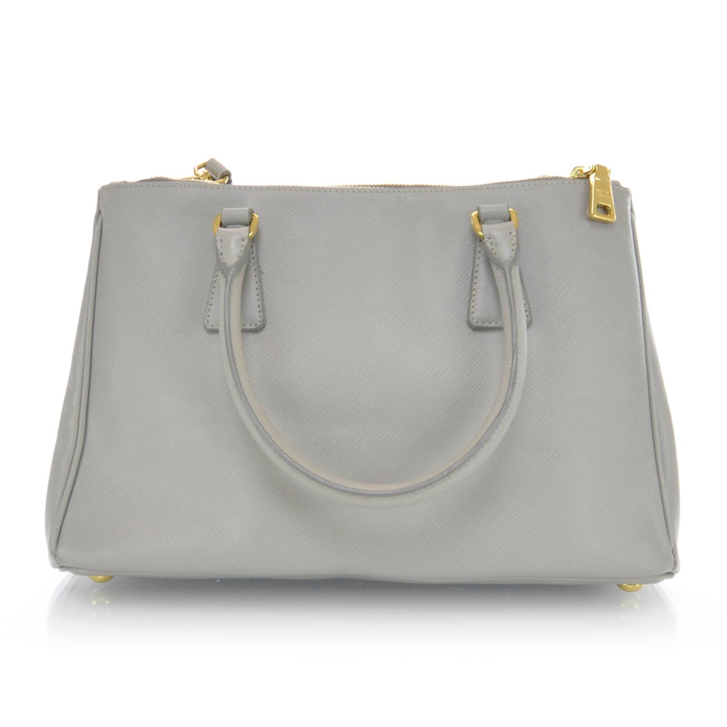 Prada Saffiano Lux Double Zip Tote Pomice 4 of 11