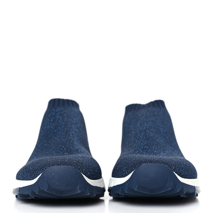 Jimmy Choo Lurex Knit Norway Sneakers 36 Navy 2 of 7