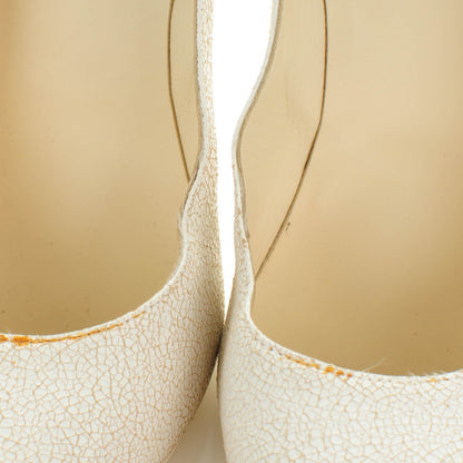 Chanel Crackled Calfskin Cap Toe Pumps 41 White 9 of 9