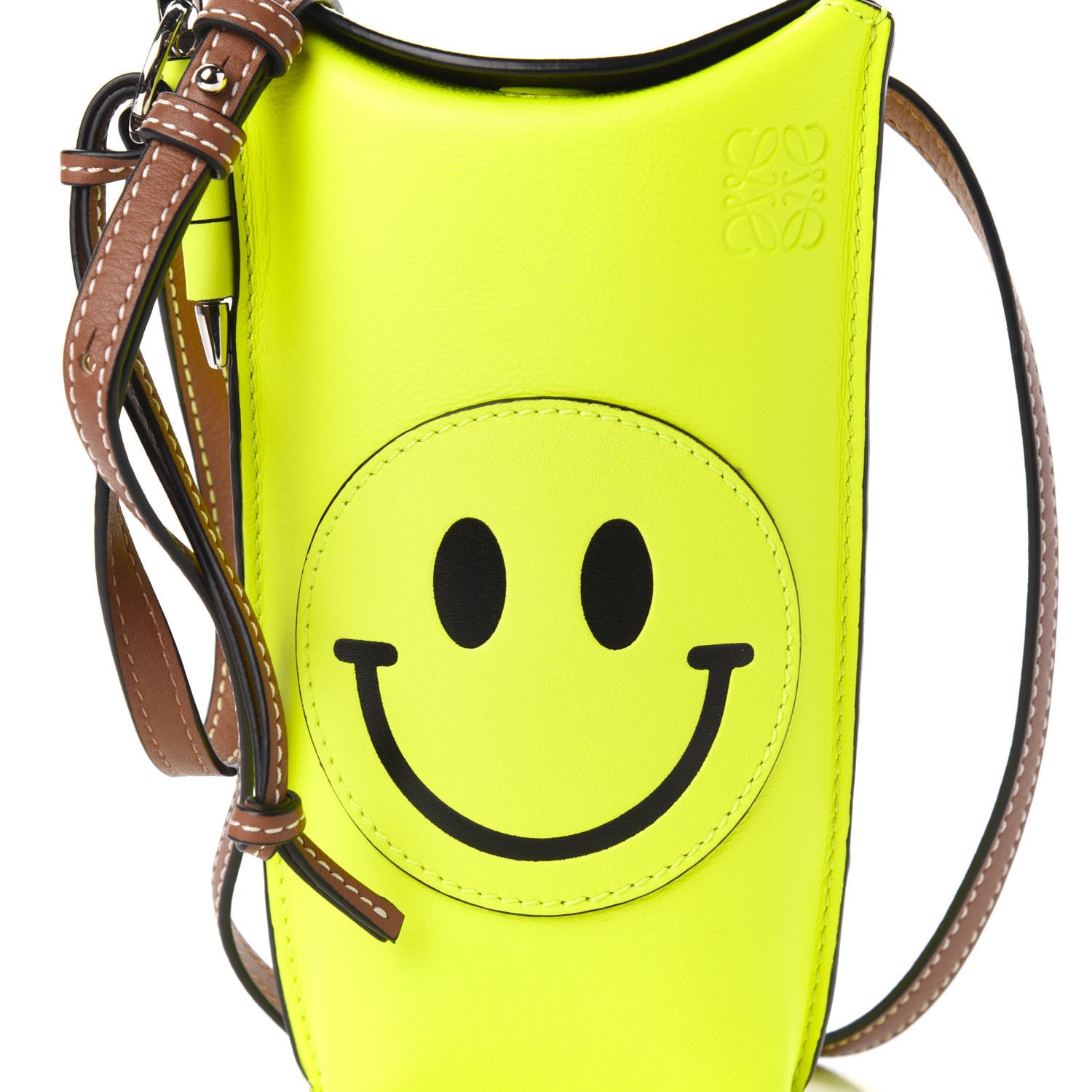 Loewe Smooth Calfskin Smiley Face Gate Pocket Neon Yellow 10 of 11