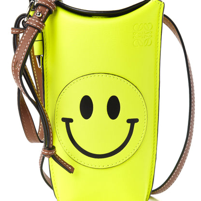 Loewe Smooth Calfskin Smiley Face Gate Pocket Neon Yellow 10 of 11