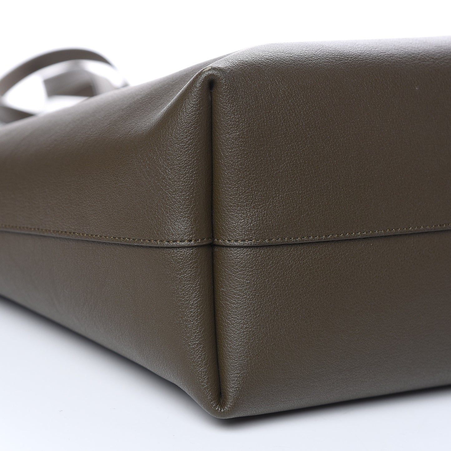 Calfskin Large Shopping Tote Kaki Militaire