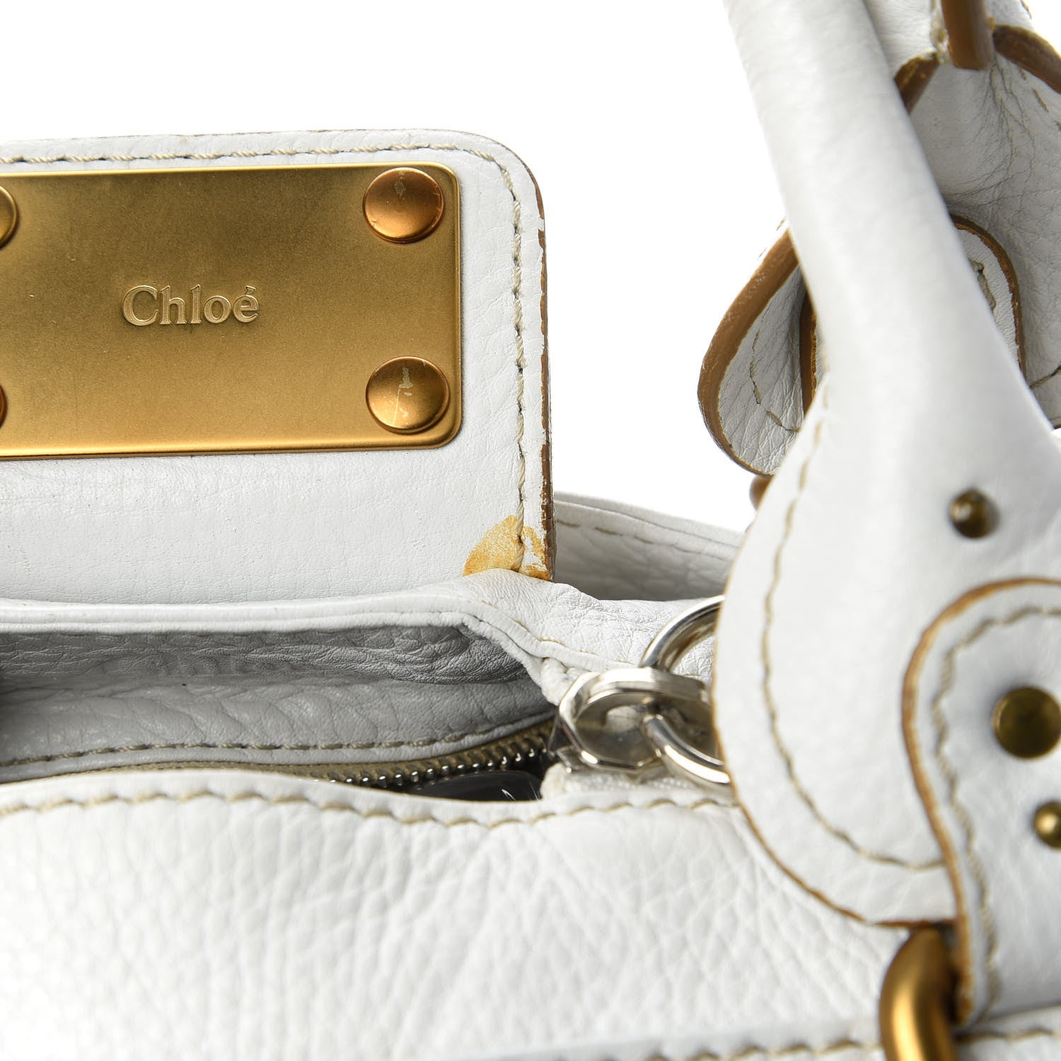 Chloe Calfskin Medium Paddington Satchel White 12 of 14