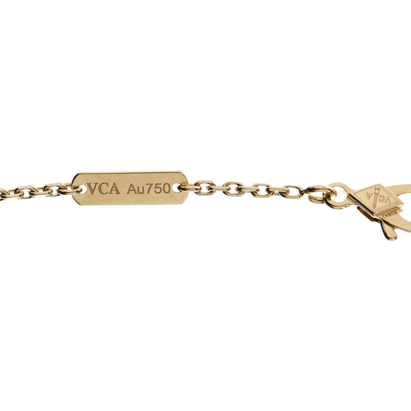 18K Yellow Gold Mother of Pearl Vintage Alhambra Pendant Necklace