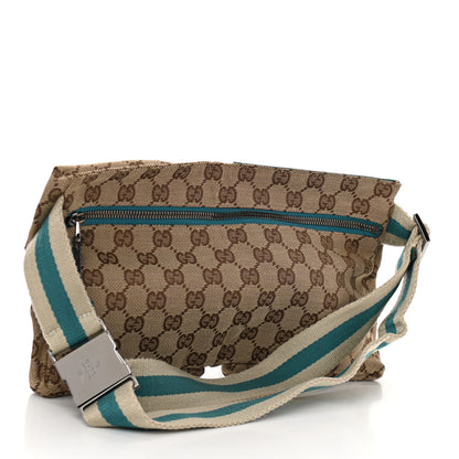 Gucci GG Monogram Web Double Pocket Belt Bag Turquoise 3 of 9