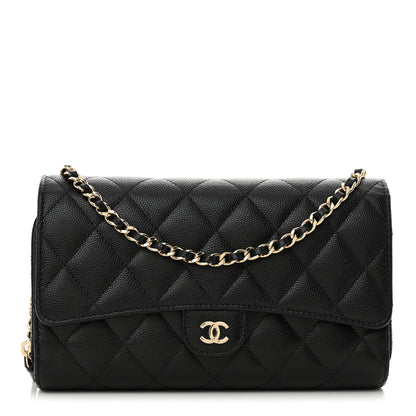 Chanel Caviar Quilted Phone Holder Wallet on Removable Chain Black 1 of 14