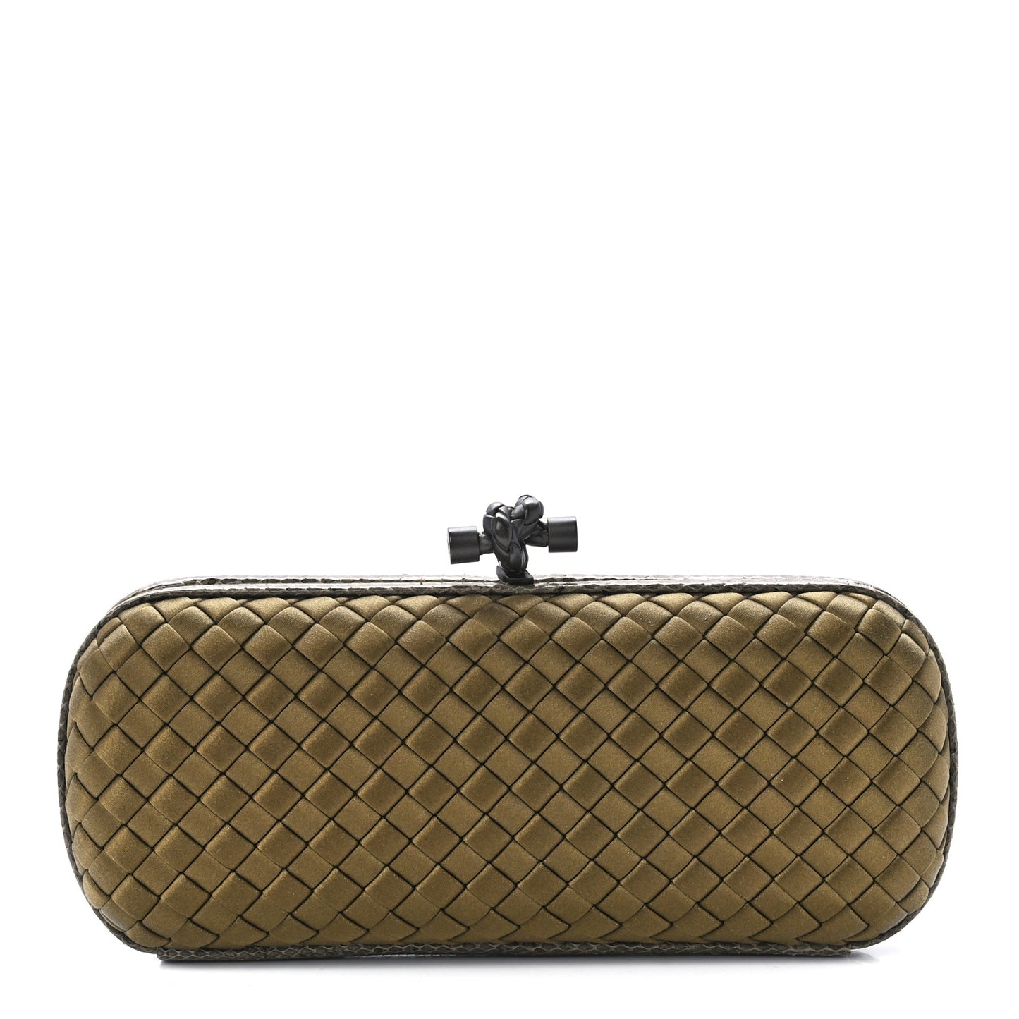 Satin Intreccio Impero Ayers Stretch Knot Clutch Light Brown
