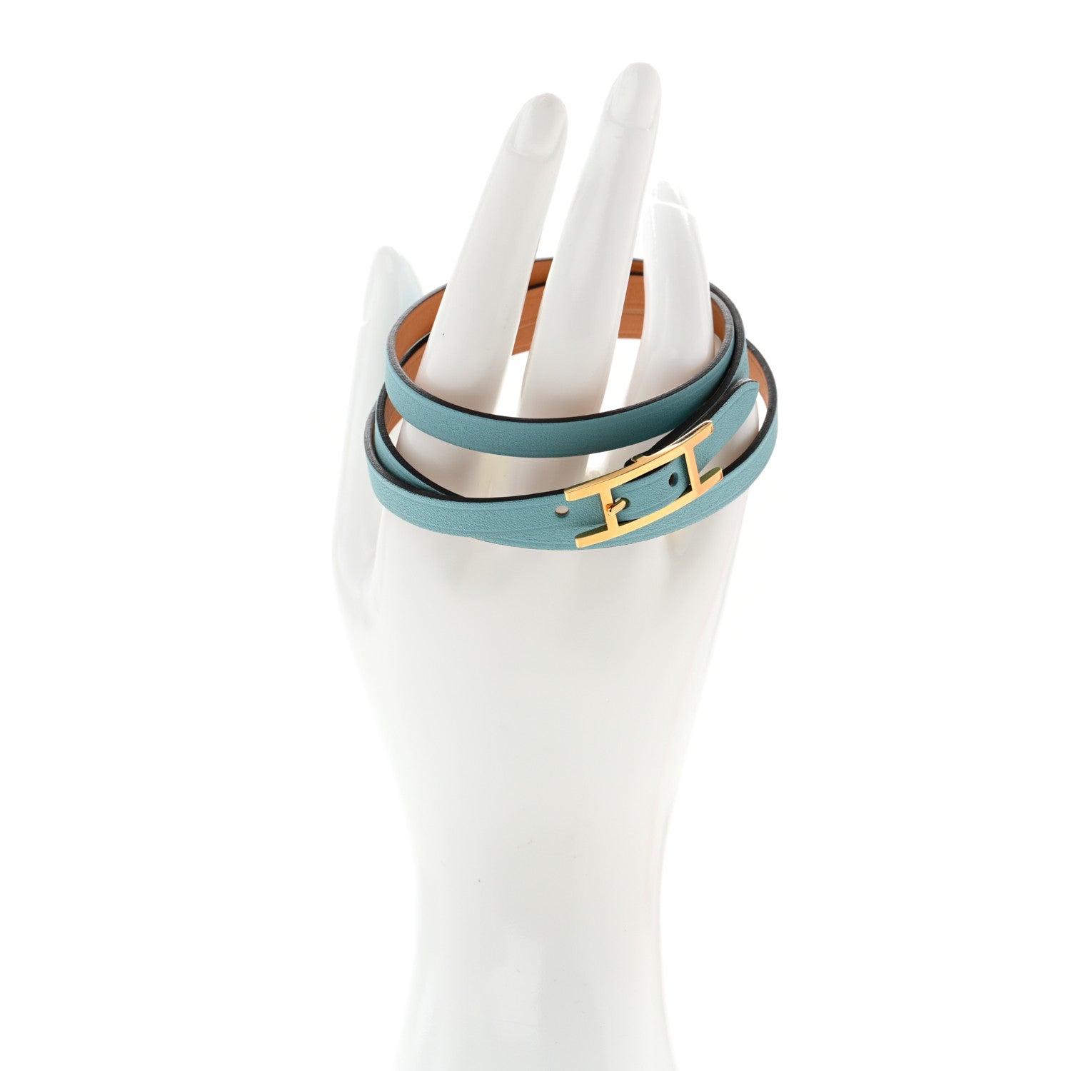 Hermes Swift Behapi Double Tour Reversible Bracelet S Bleu Atoll 2 of 7