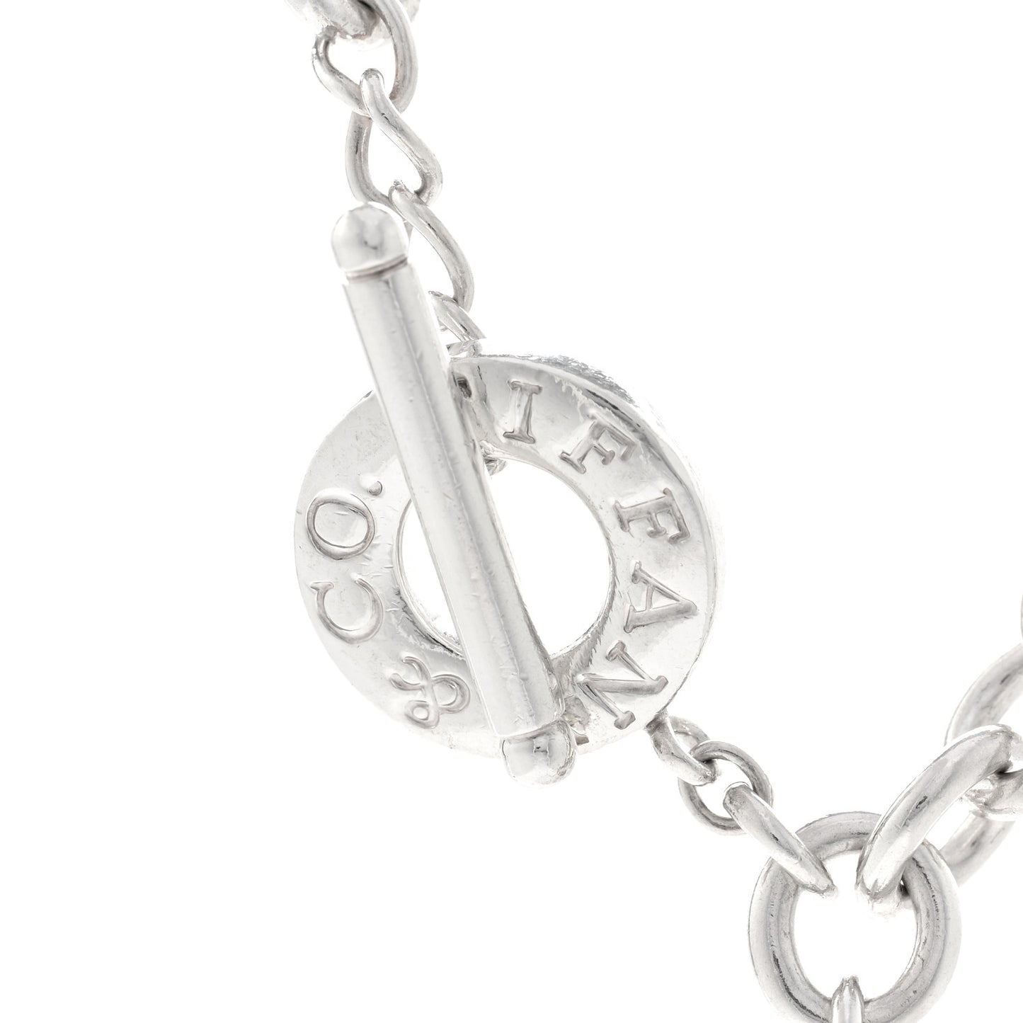 Sterling Silver Heart Tag Toggle Necklace