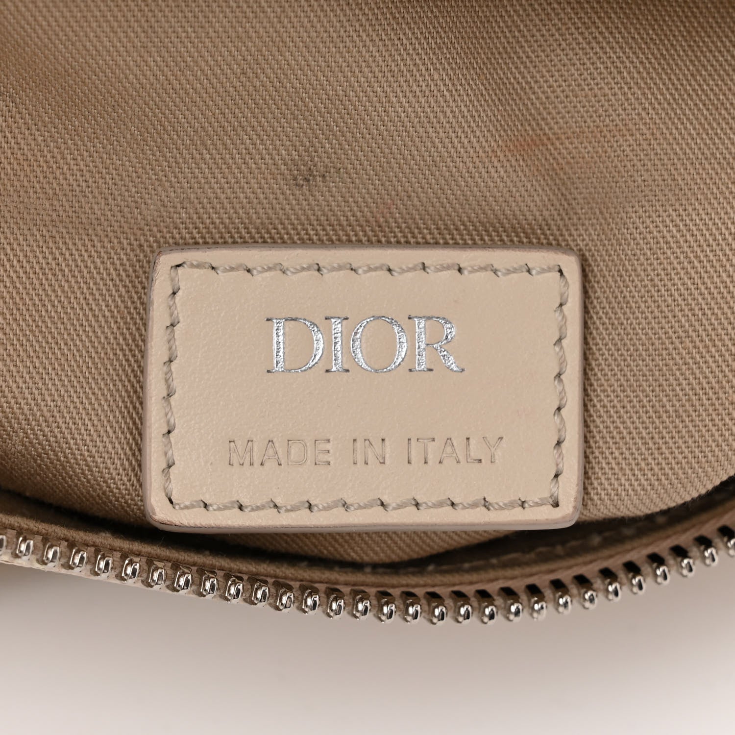 Christian Dior Coated Canvas Calfskin CD Diamond Nautic Mens Saddle Bag Ivory 6 of 10