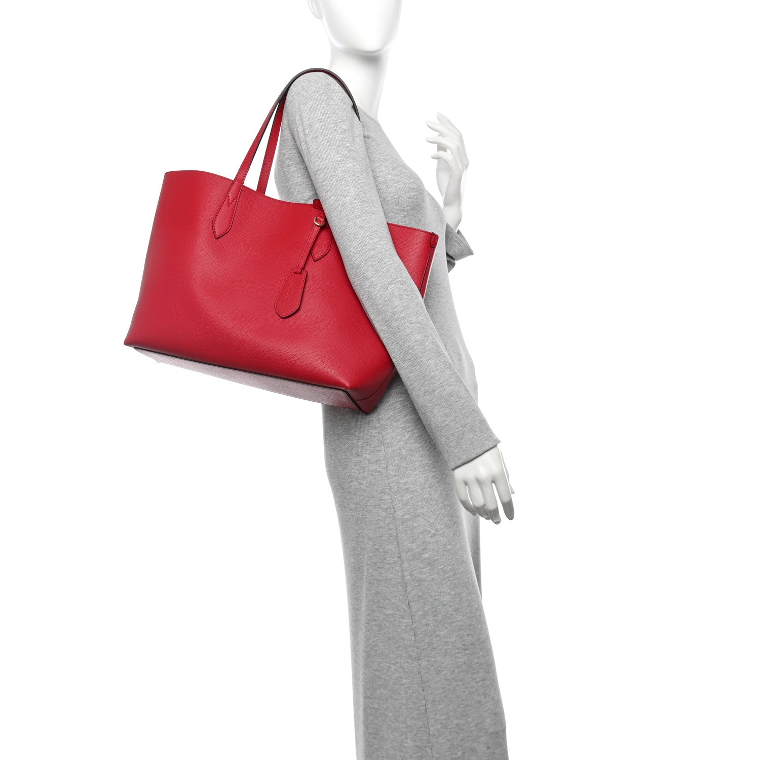 Burberry Haymarket Check Medium Reversible Tote Poppy Red 3 of 36