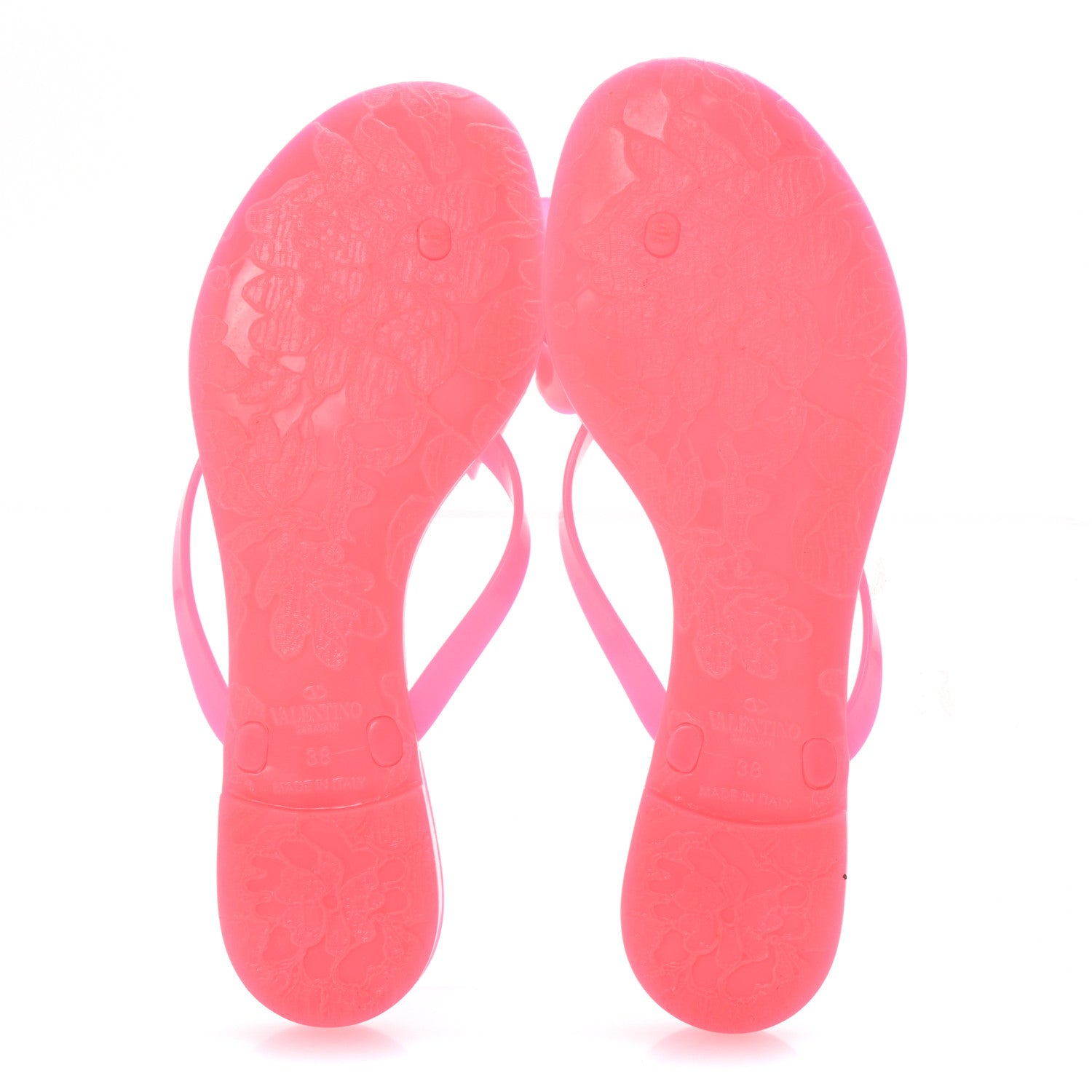 Valentino Garavani PVC Jelly Bow Thong Sandals 38 Fuxia Fluo 6 of 8