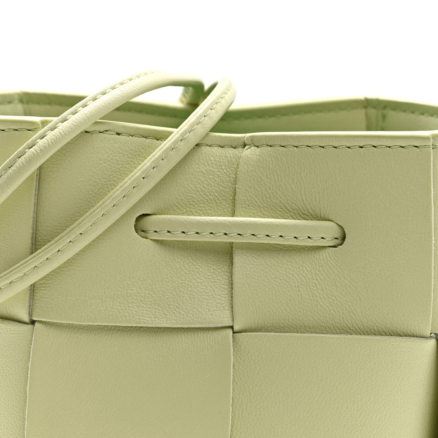 Bottega Veneta Nappa Maxi Intrecciato Mini Cassette Bucket Bag Lemon Washed 7 of 9
