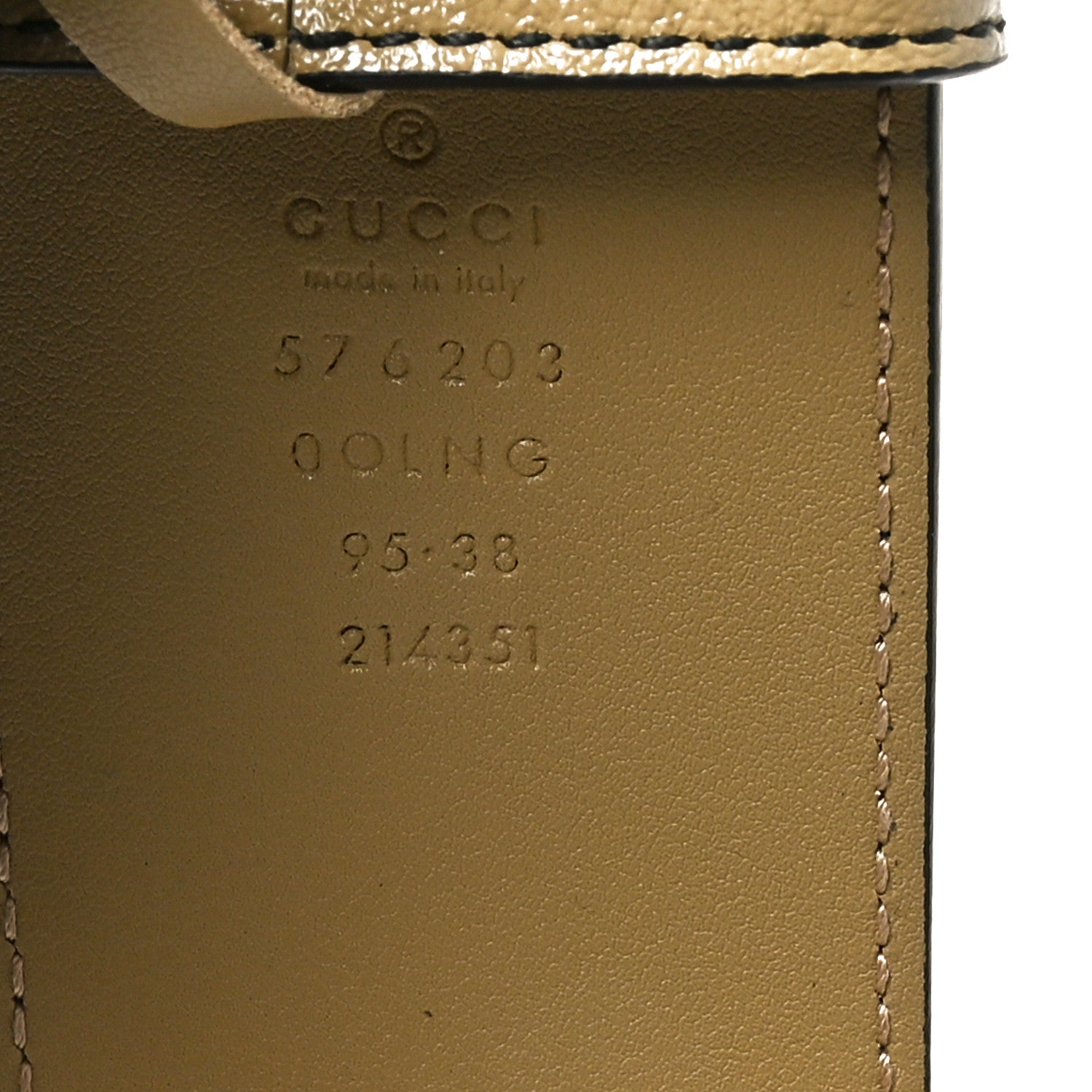 Gucci Calfskin Striped Textured Double G 50mm Belt 95 38 Black Beige 4 of 4