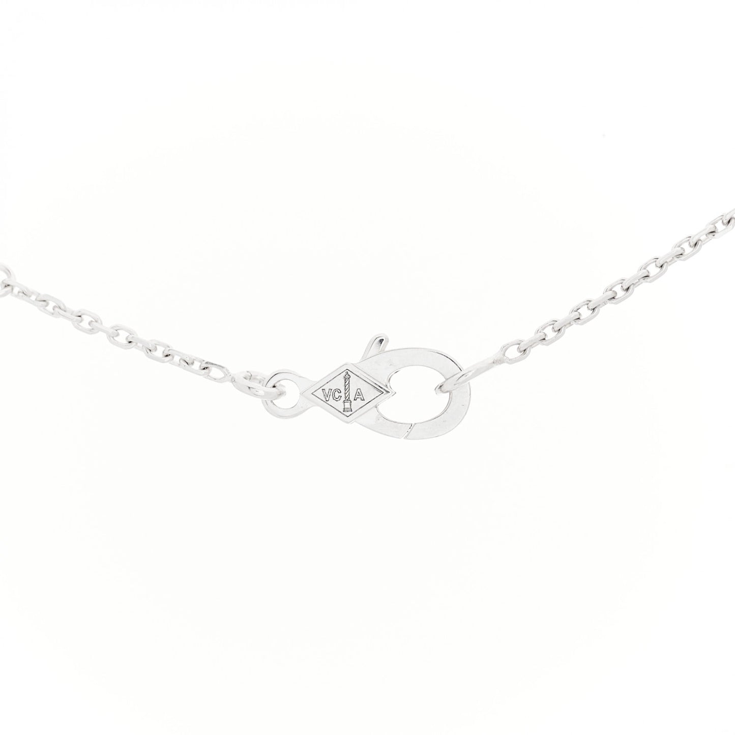18K White Gold Diamond Socrate One Flower Pendant Necklace