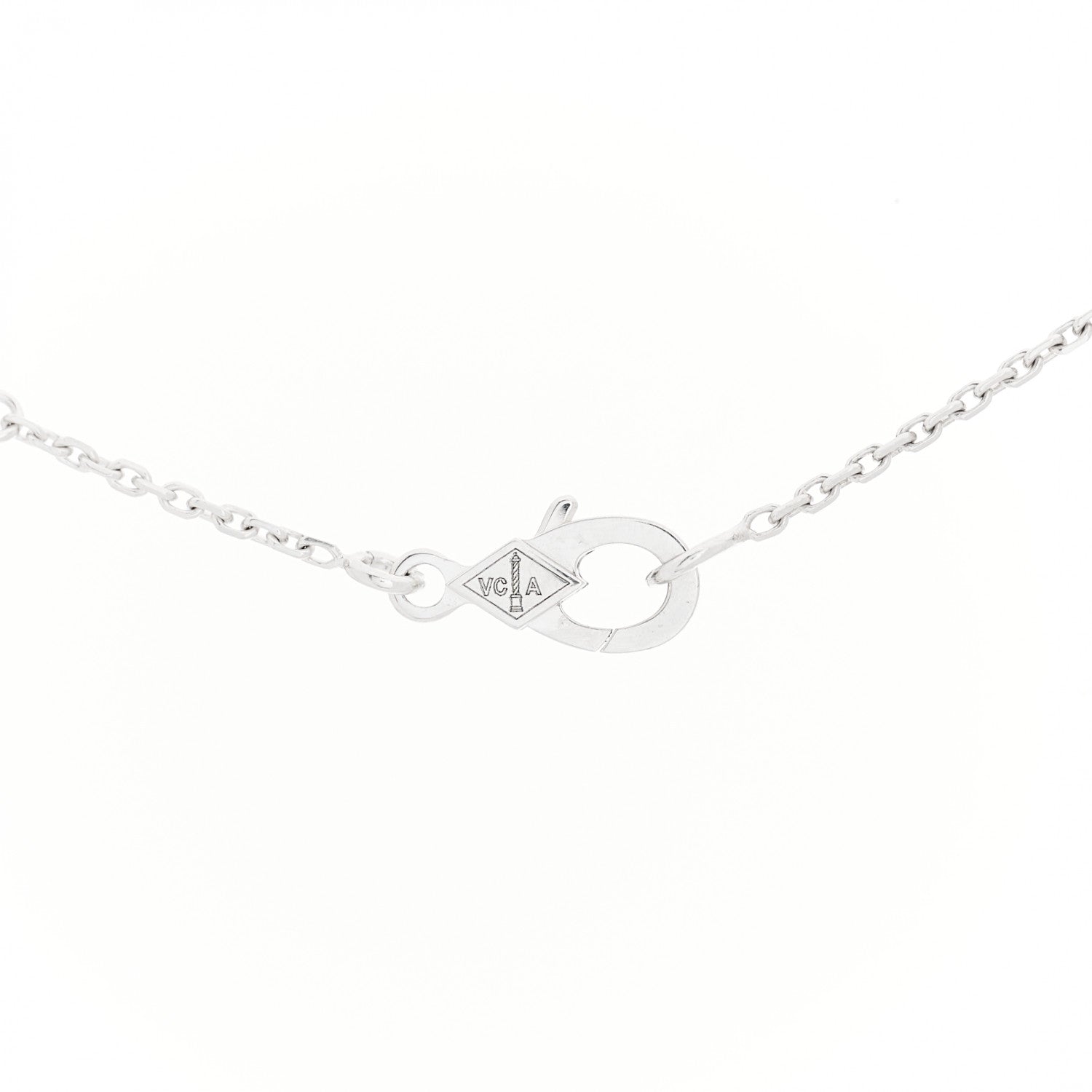 Van Cleef & Arpels 18K White Gold Diamond Socrate One Flower Pendant Necklace 5 of 6
