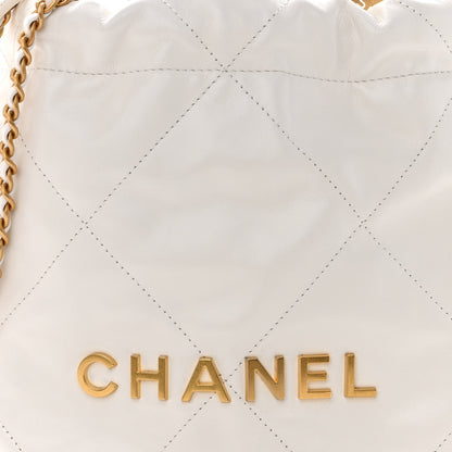 Chanel Shiny Calfskin Quilted Mini Chanel 22 White 8 of 10