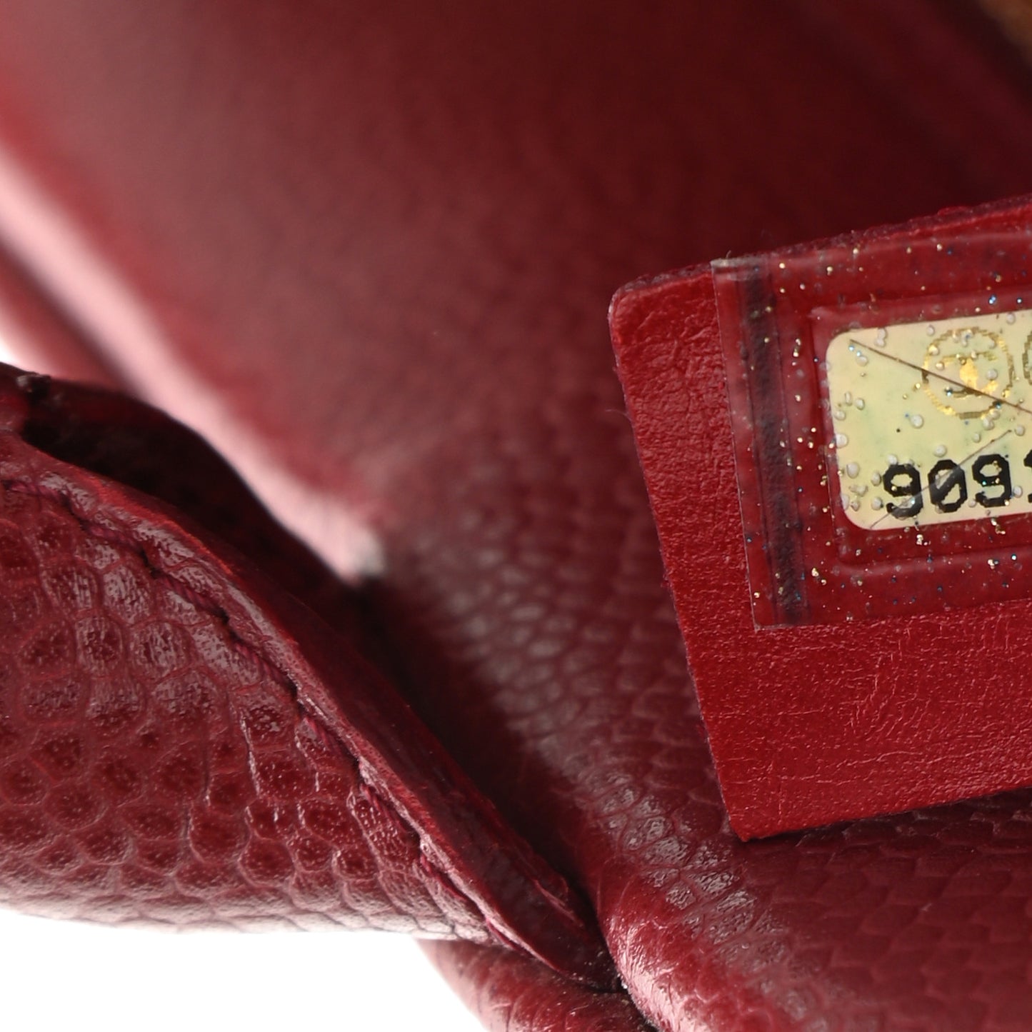 Caviar Quilted Small Bowler Dark Red