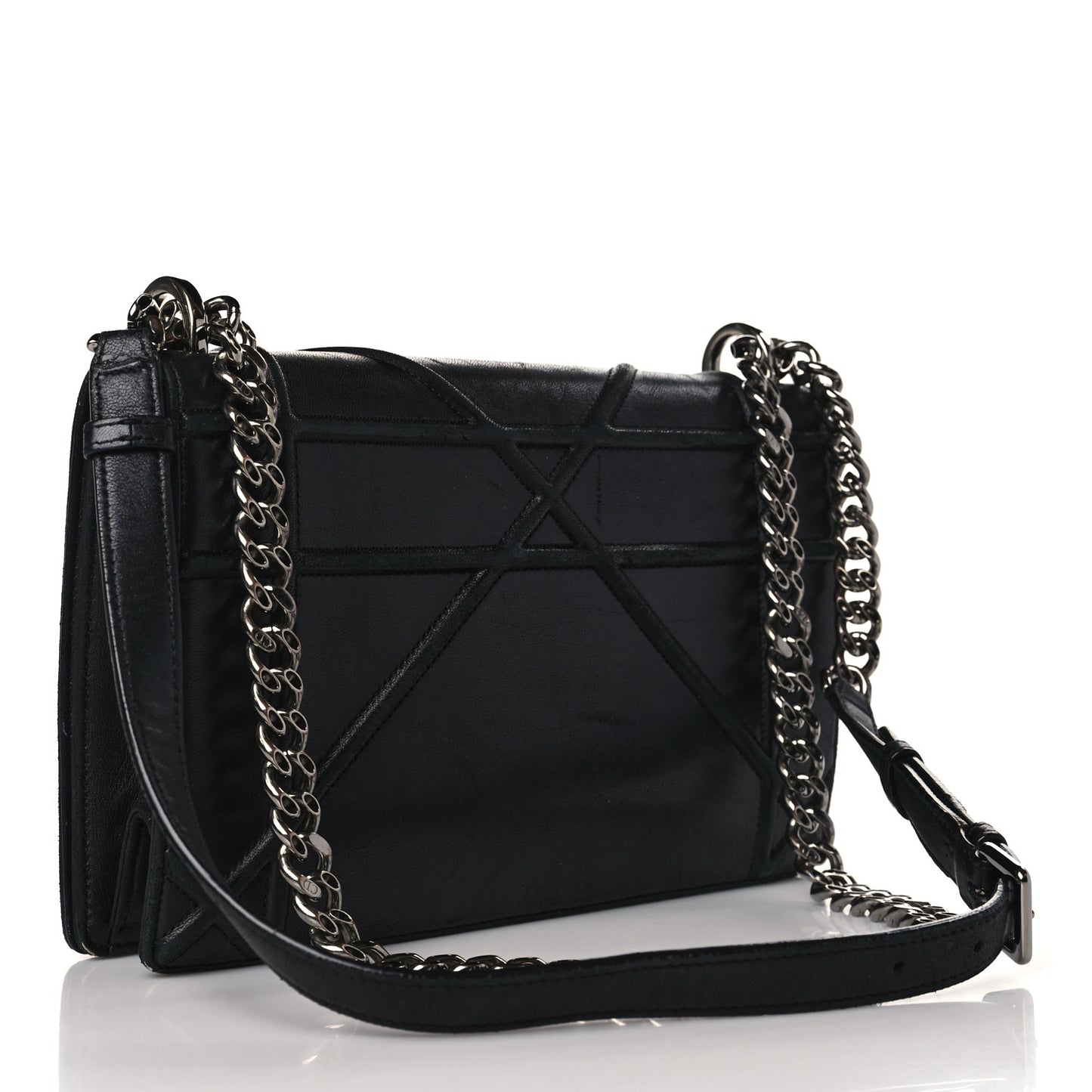 Lambskin Medium Diorama Flap Bag Black