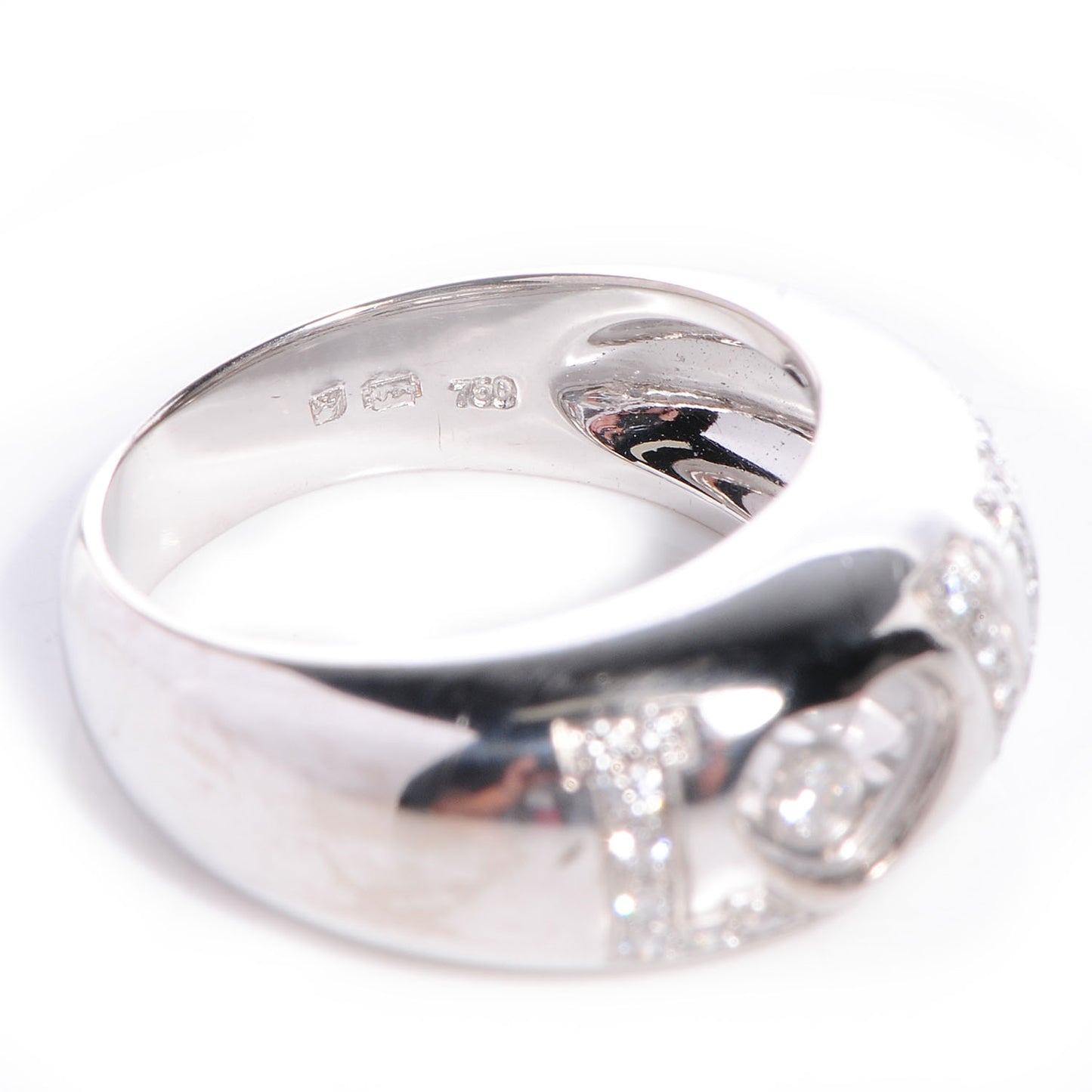 18k White Gold Happy Diamonds Love Ring 5.5