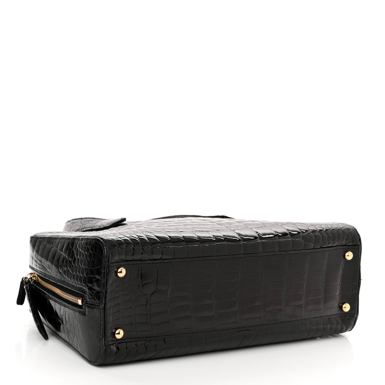 Chanel Alligator Bowler Bag Black 4 of 10