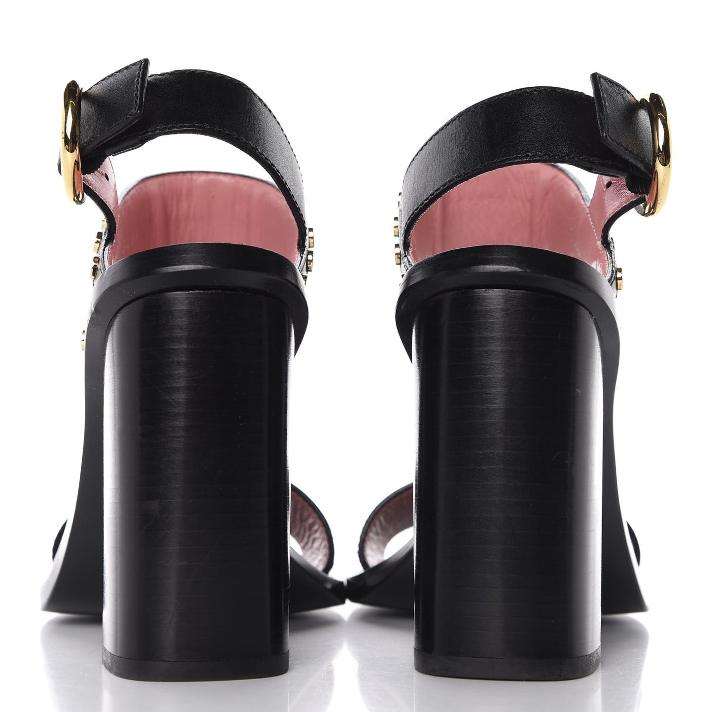 Calfskin Monogram Passenger Heeled Sandals 36 Black Rose