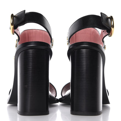 Louis Vuitton Calfskin Monogram Passenger Heeled Sandals 36 Black Rose 6 of 9