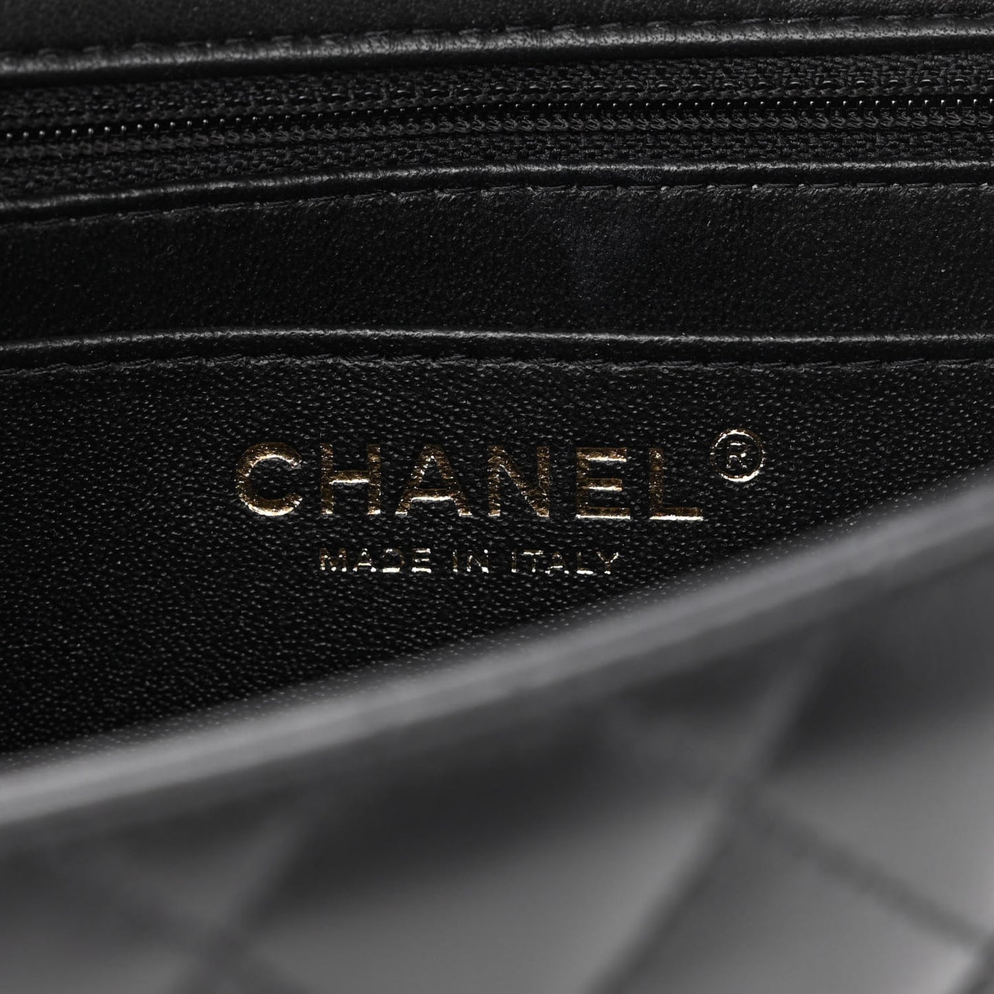 Lambskin Quilted Mini Square Flap Black