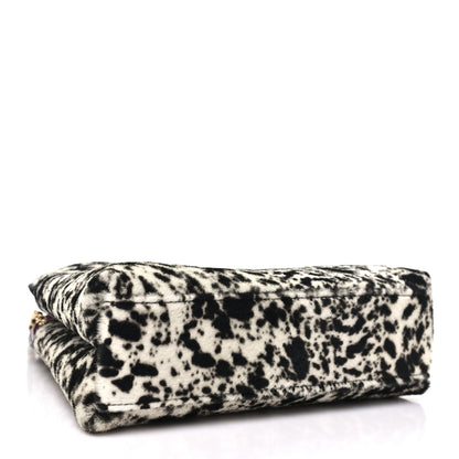 Chanel Pony Hair Printed Chic Lady Small Shopping Tote White Black 4 of 11