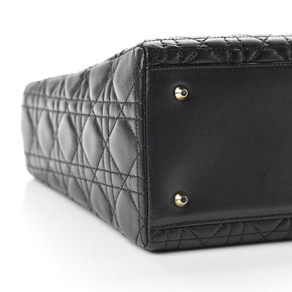 Christian Dior Lambskin Cannage Medium Lady Dior Black 9 of 12