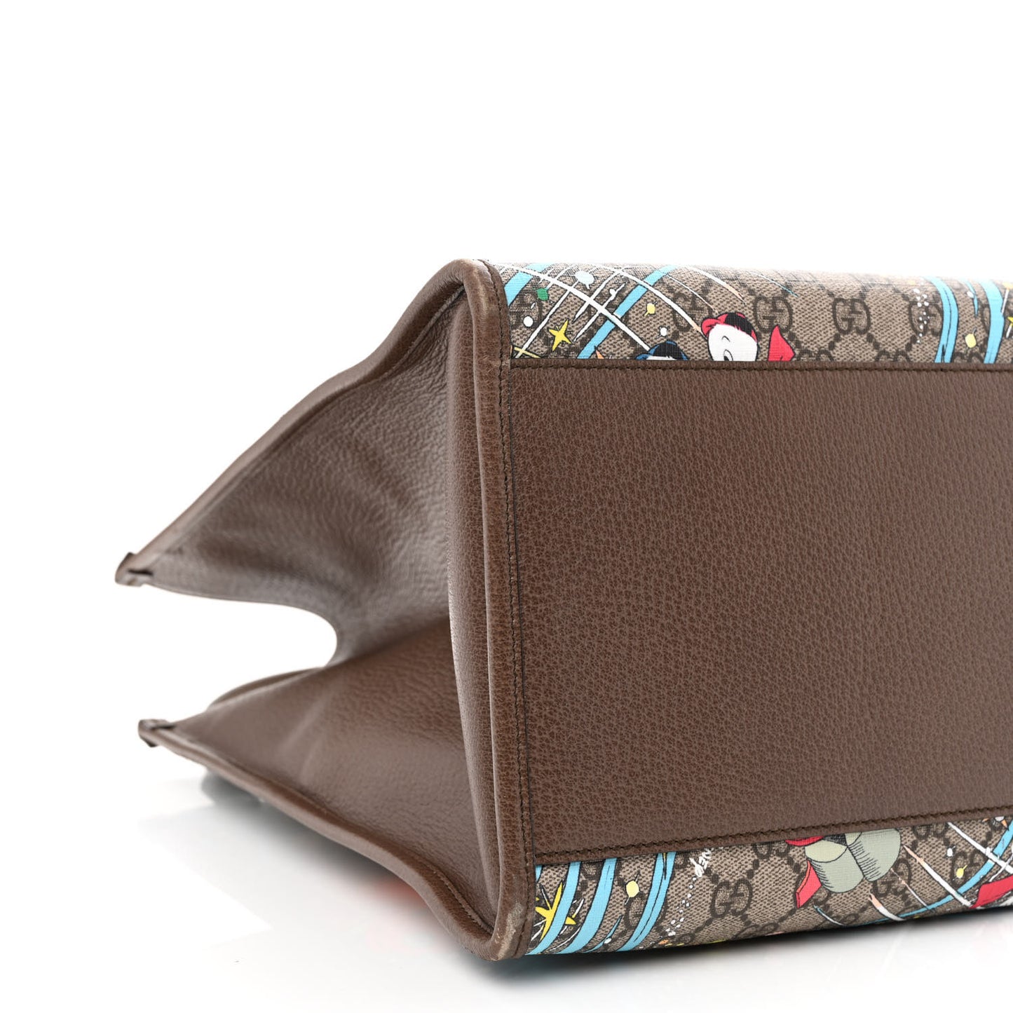 X DISNEY GG Supreme Monogram Donald Duck Retro Interlocking G Shopping Tote Beige Multicolor New Acero