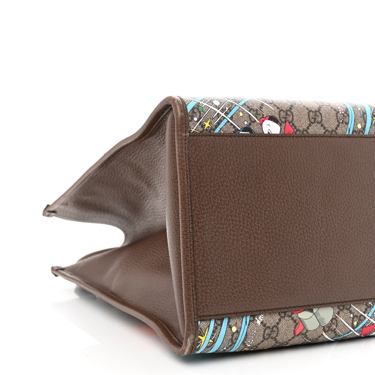 Gucci X DISNEY GG Supreme Monogram Donald Duck Retro Interlocking G Shopping Tote Beige Multicolor New Acero 9 of 11