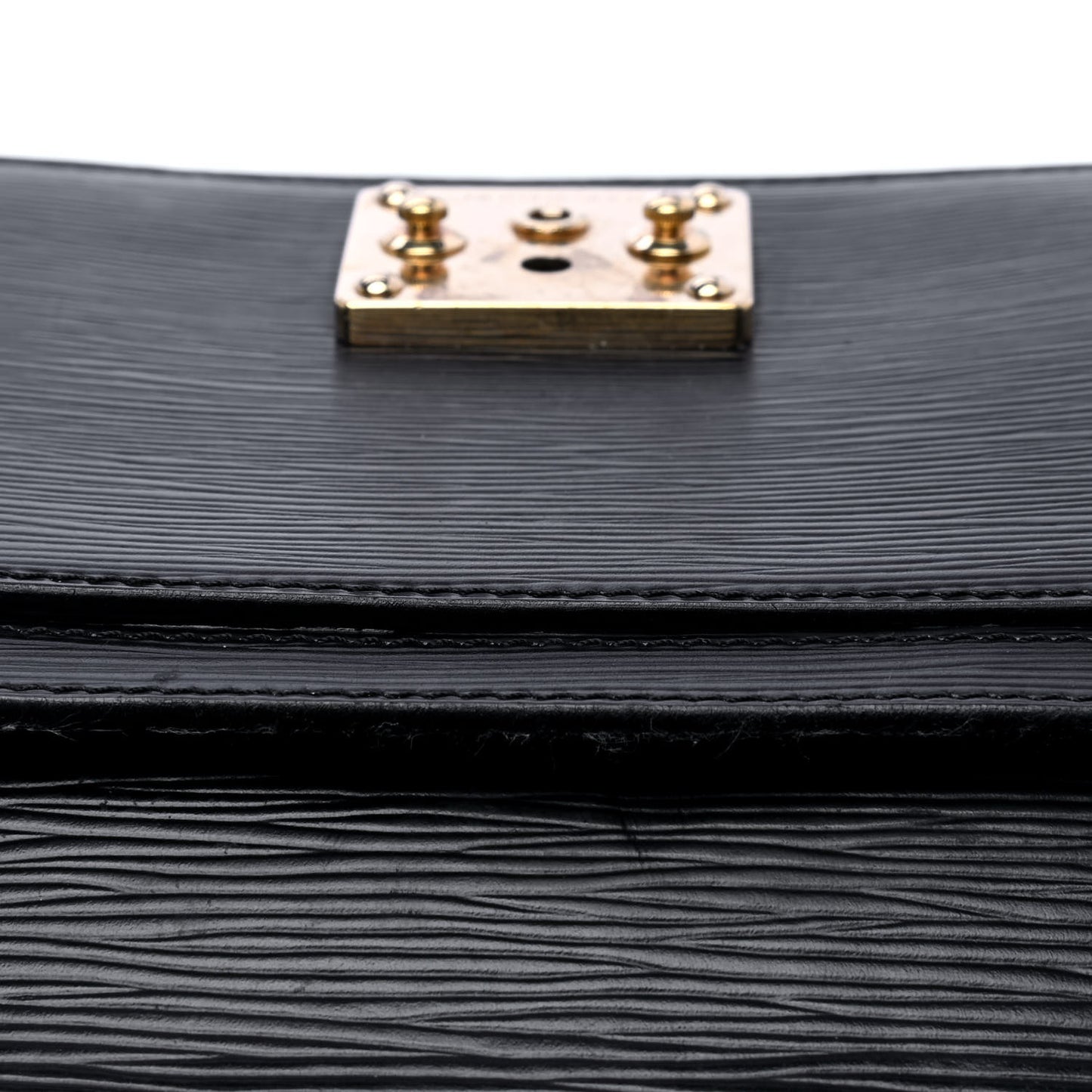 Epi Pochette Sellier Dragonne Clutch Black