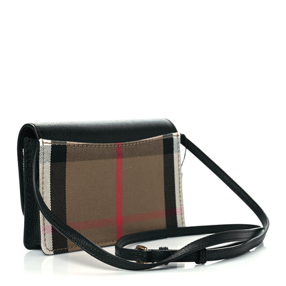 Burberry Derby Calfskin House Check Wallet On Chain Black 3 of 10