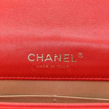 Chanel Lambskin Quilted Golden Class Wallet on Chain WOC Red 6 of 16