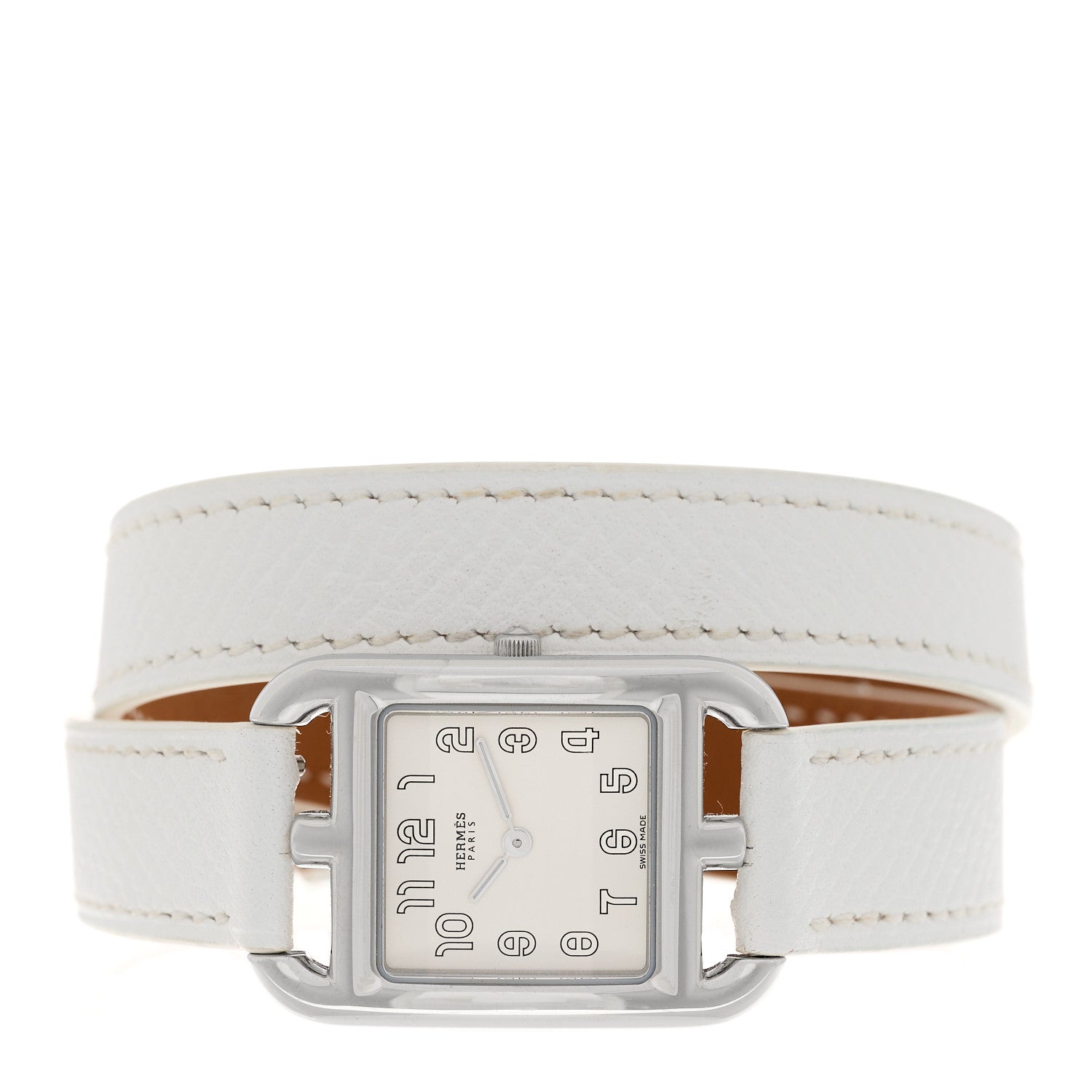 Hermes Stainless Steel Epsom 23mm Cape Cod Double Tour Quartz Watch Blanc 2 of 5