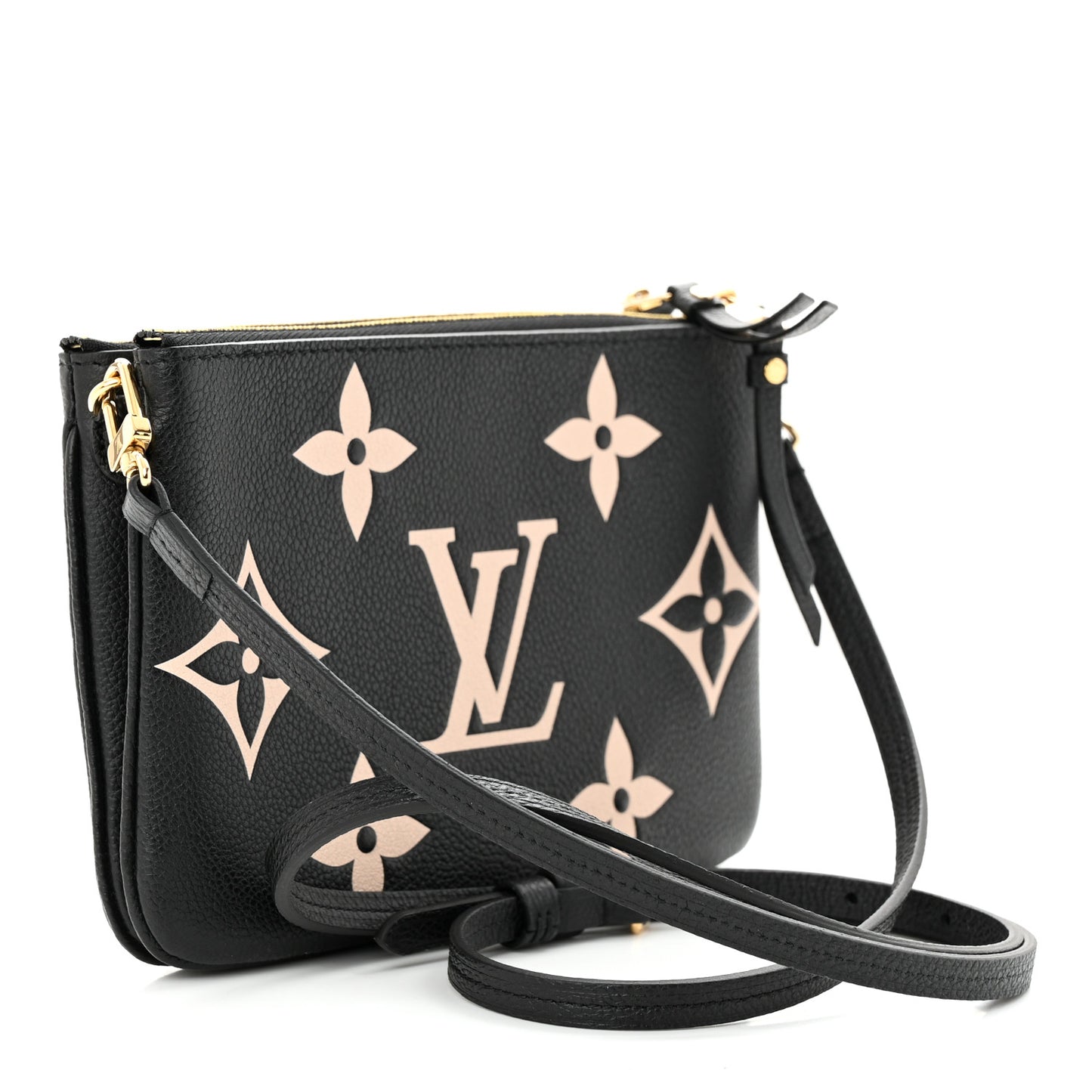 Empreinte Monogram Giant Double Zip Pochette Black Cream