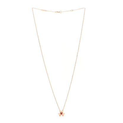 Van Cleef & Arpels 18K Rose Gold Ruby Mini Frivole Pendant Necklace 3 of 5