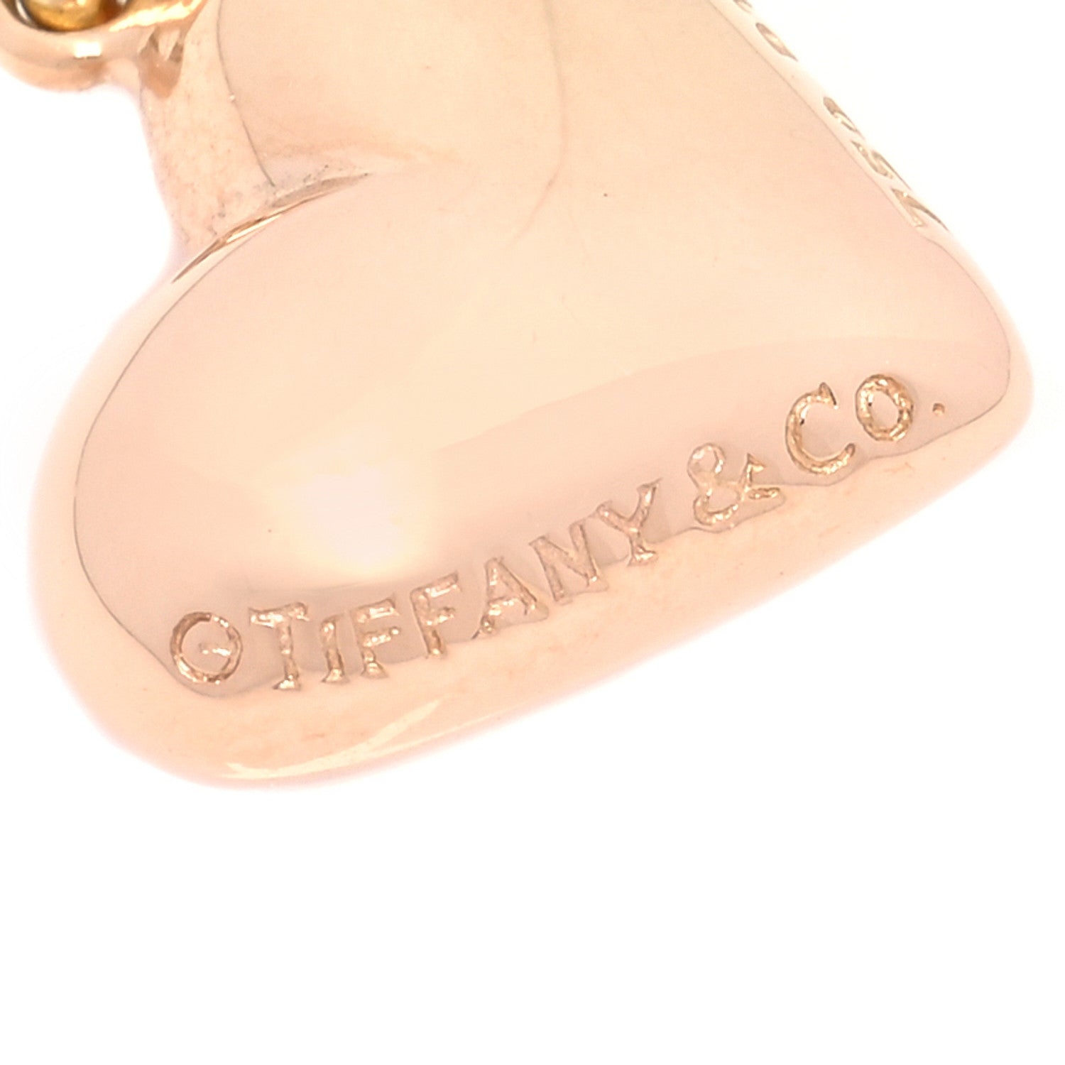 Tiffany 18K Rose Gold Platinum Diamond Etoile Heart Charm 4 of 6