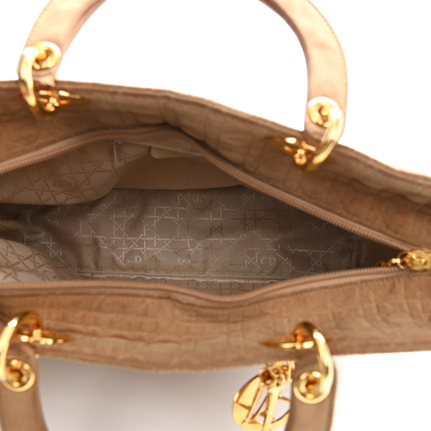 Christian Dior Nylon Cannage Large Lady Dior Tan 5 of 18