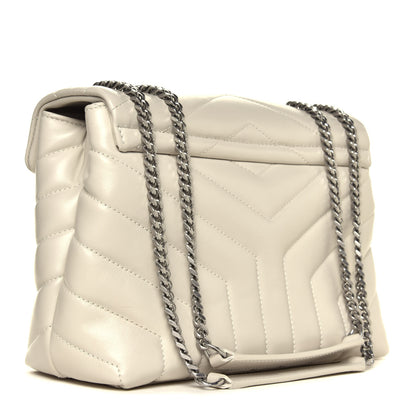Saint Laurent Calfskin Y Quilted Monogram Small Loulou Chain Satchel Crema Soft 4 of 8