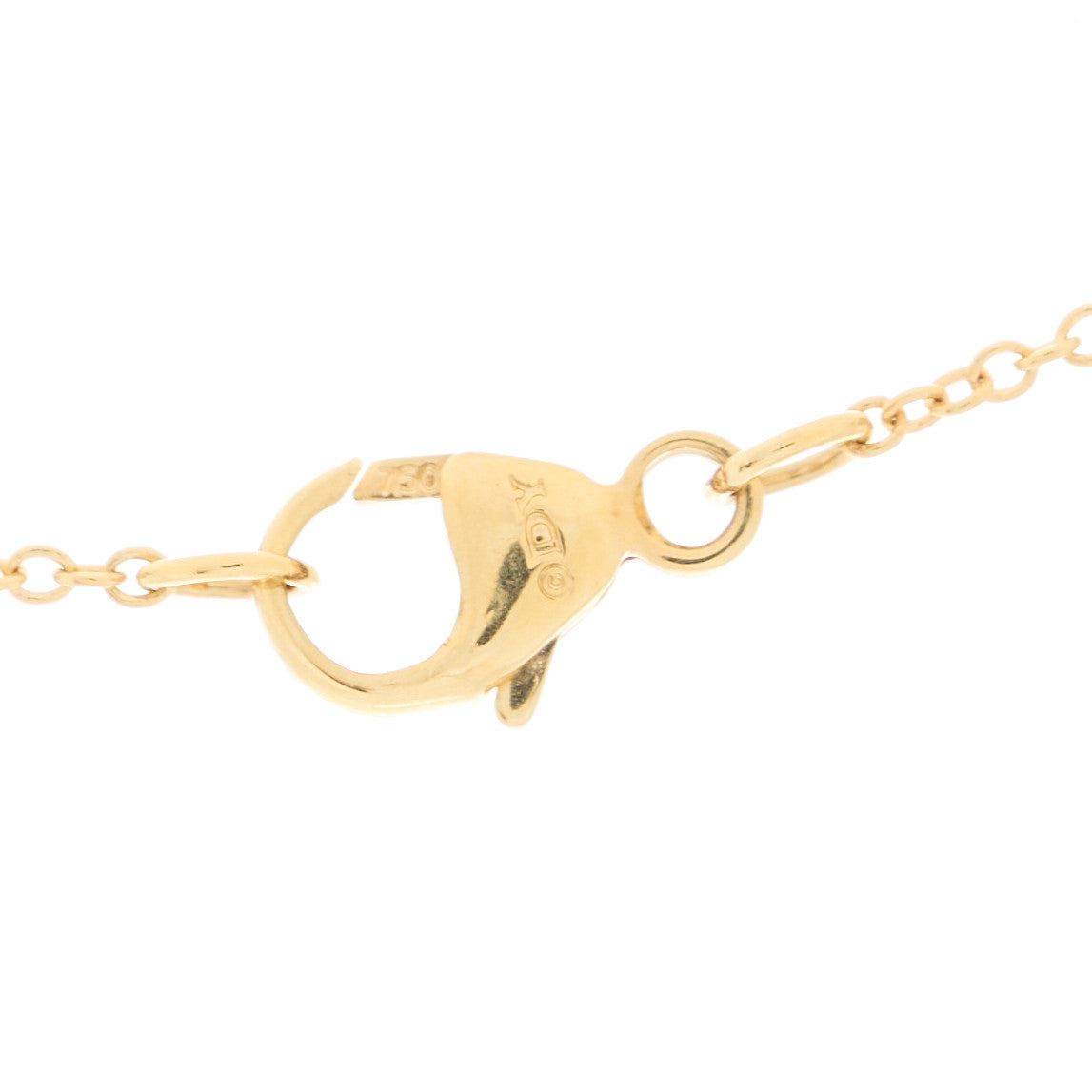 18K Yellow Gold Diamond 7mm Petite Chatelaine Pave Pendant Necklace