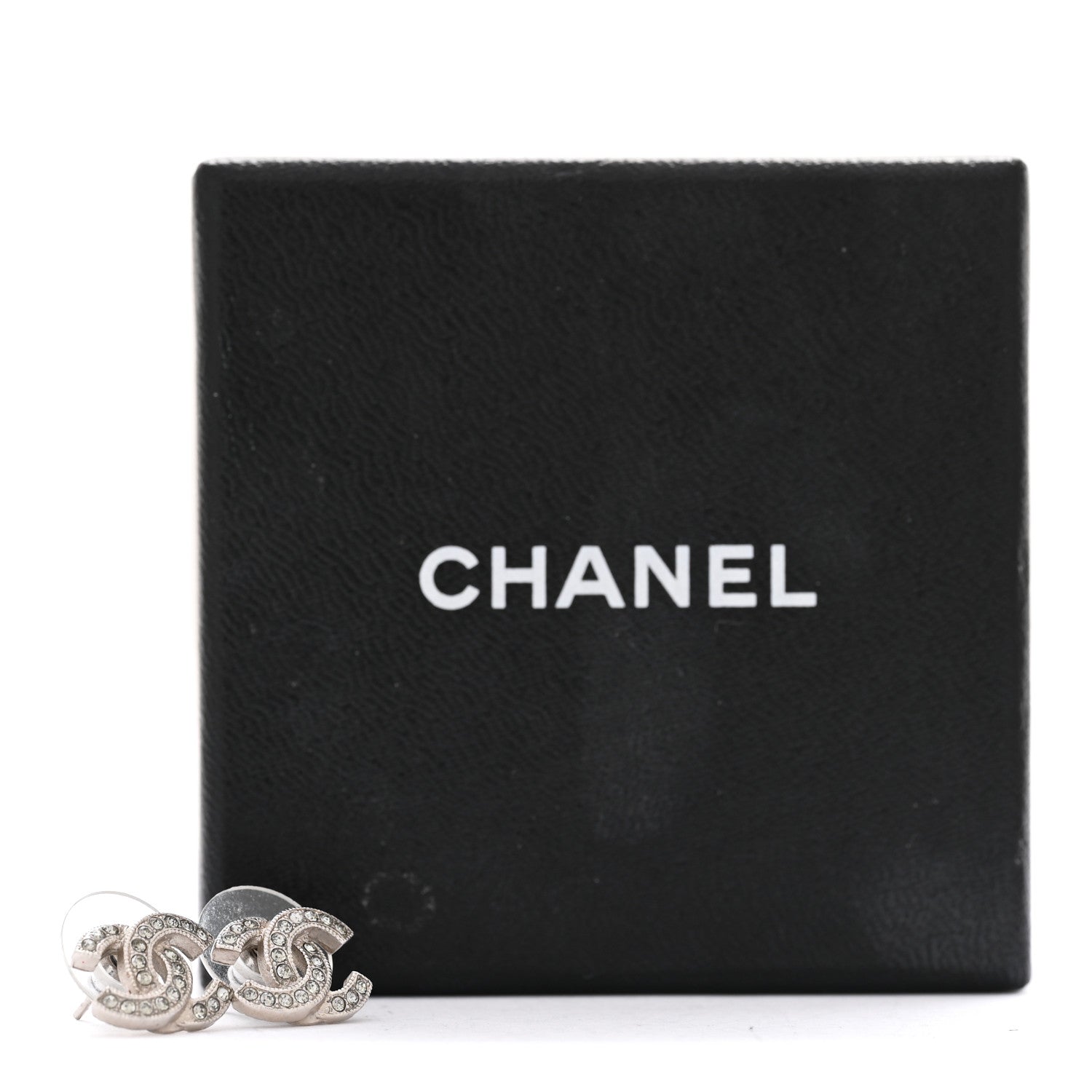 Chanel Crystal Mini CC Earrings Silver 5 of 5